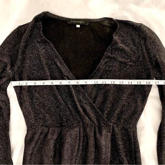 DYNAMITE Shiny Black Dress - Picture 6 of 9